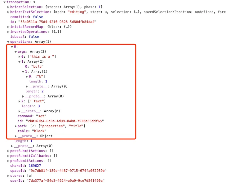 Formatting data structure
