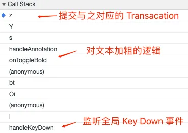 Formatting call stack