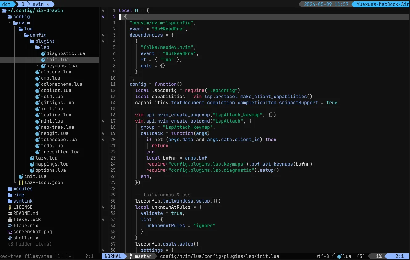 My configuration is fully lua-based for now